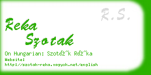 reka szotak business card